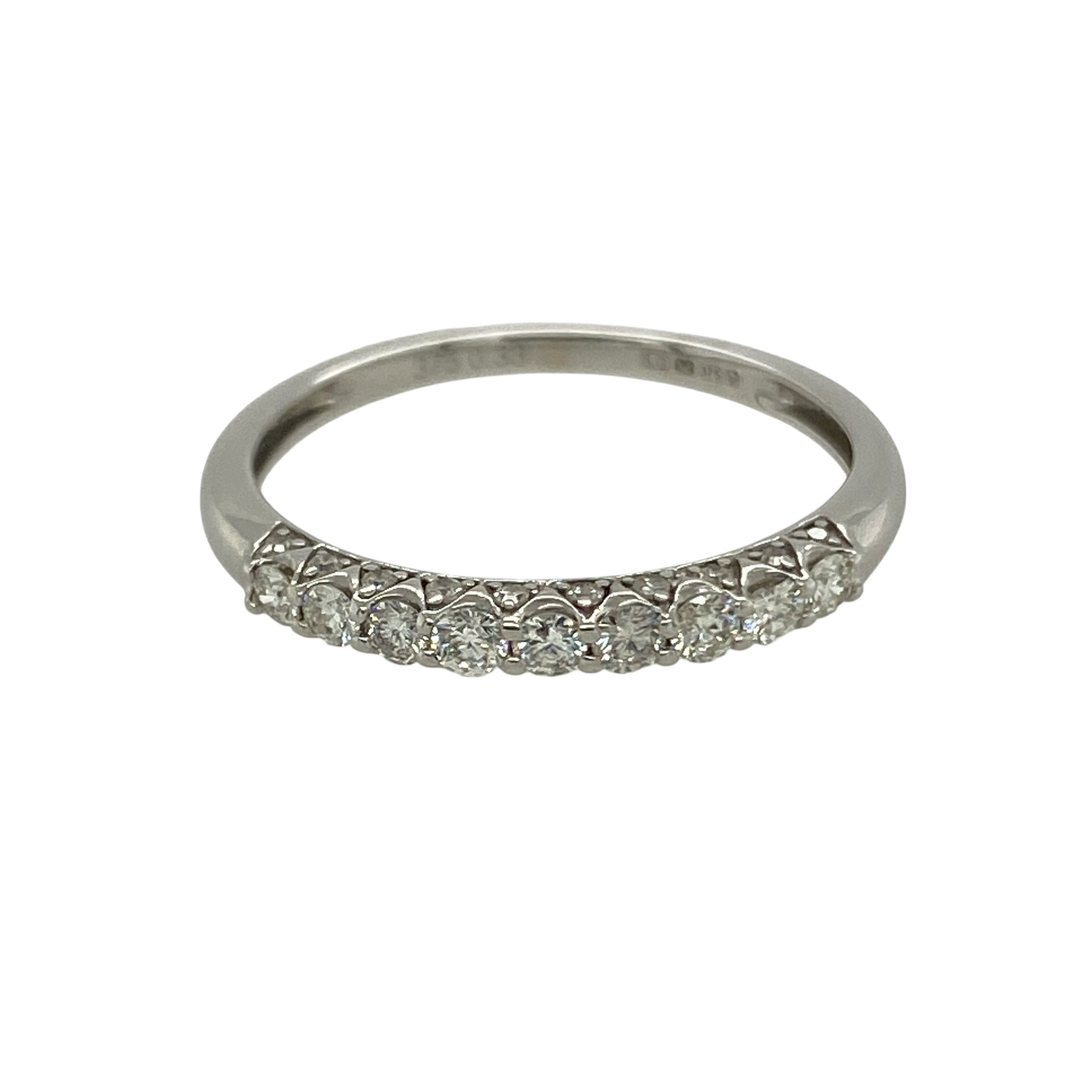 9ct White Gold & Diamond Set Band Ring
