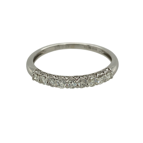 9ct White Gold & Diamond Set Band Ring