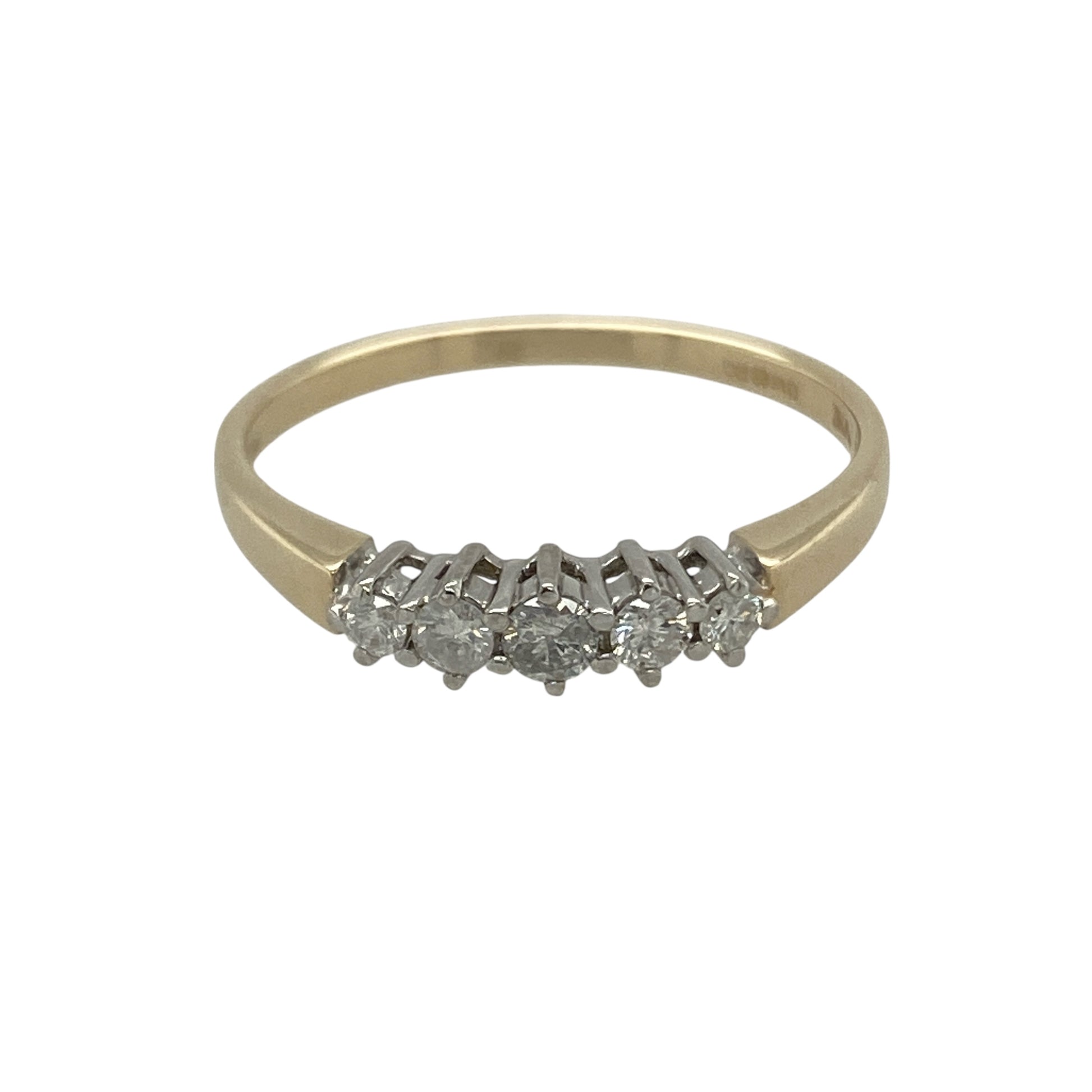 9ct Gold & Diamond Set Five Stone Set Band Ring