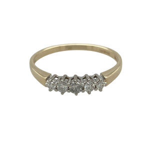 9ct Gold & Diamond Set Five Stone Set Band Ring