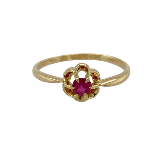 18ct Gold & Ruby Set Chester Hallmarked Vintage Ring