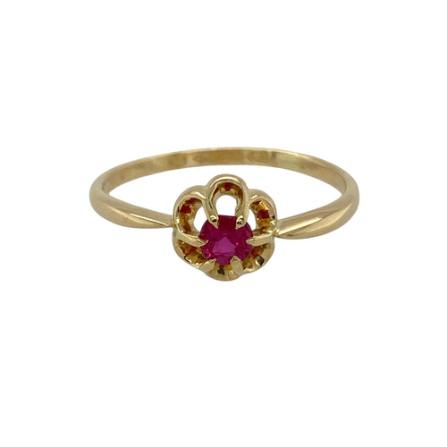 18ct Gold & Ruby Set Chester Hallmarked Vintage Ring