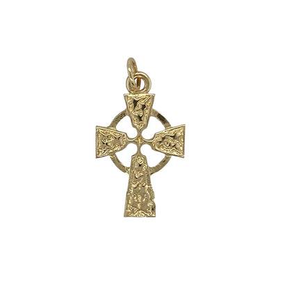 9ct Gold Patterned Celtic Cross Pendant