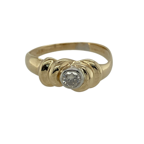 9ct Gold & Diamond Set Solitaire Ring