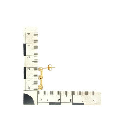 14ct Gold & Diamond Set Bar Stud Earrings