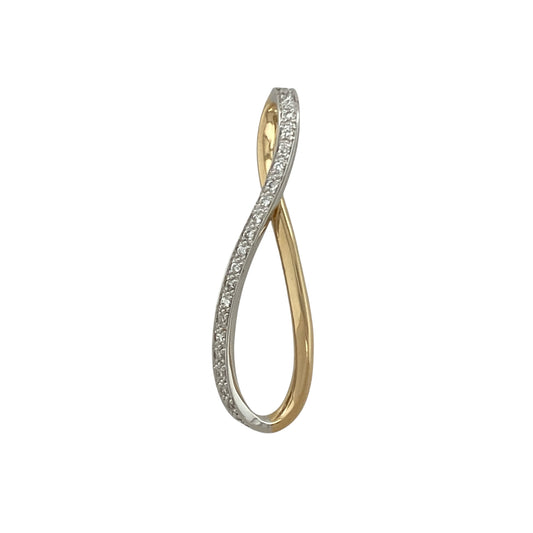 18ct Gold & Diamond Set Swirl Pendant