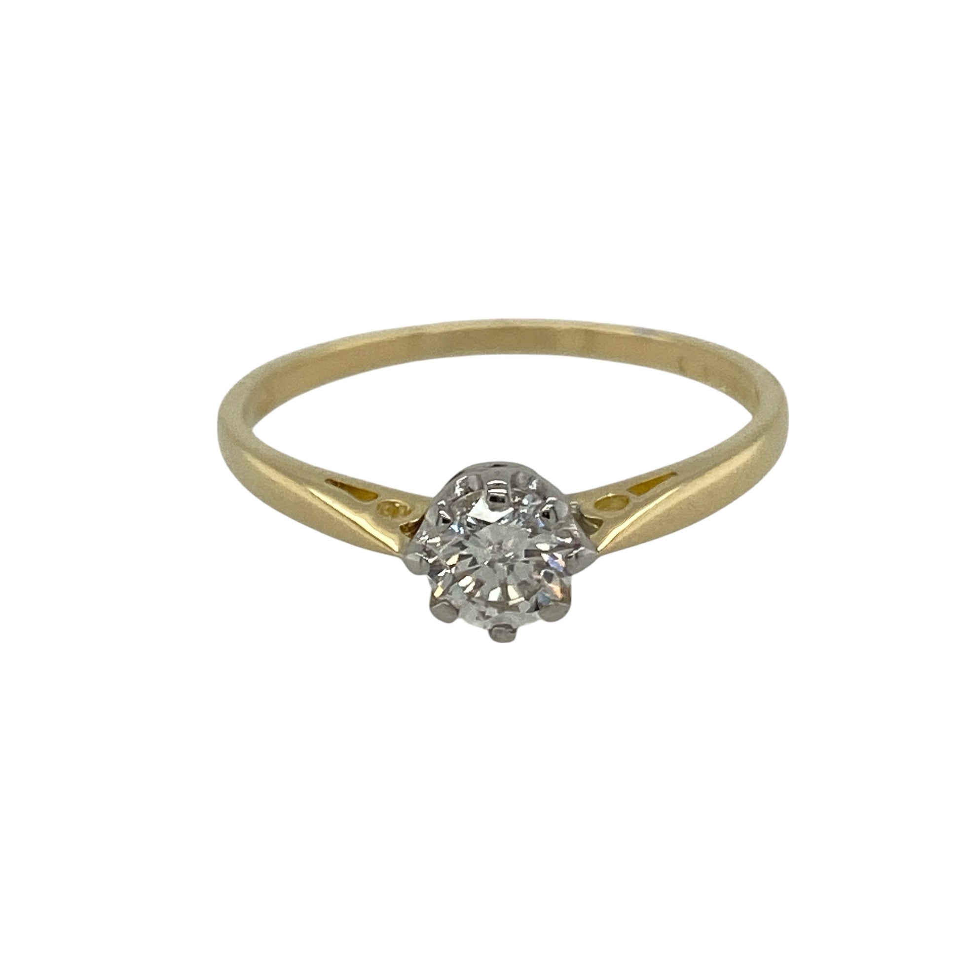 18ct Gold & Diamond Set Solitaire Ring