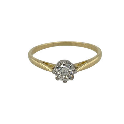 18ct Gold & Diamond Set Solitaire Ring