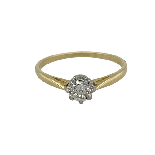 18ct Gold & Diamond Set Solitaire Ring