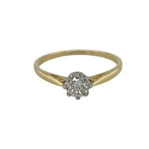 18ct Gold & Diamond Set Solitaire Ring