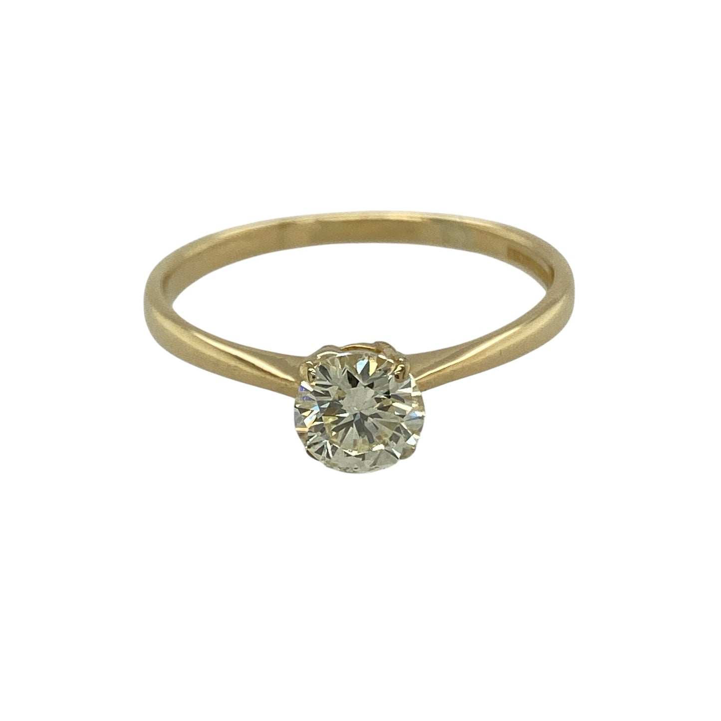 18ct Gold & Diamond Set Solitaire Ring
