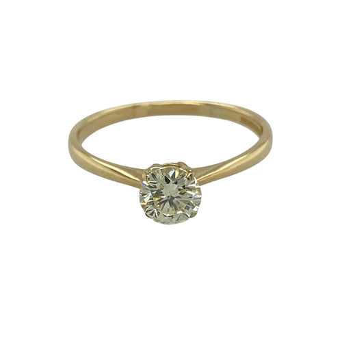 18ct Gold & Diamond Set Solitaire Ring