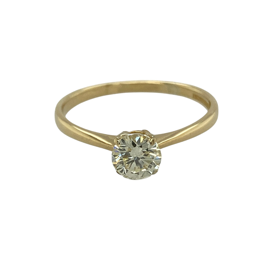 18ct Gold & Diamond Set Solitaire Ring