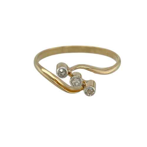18ct Gold & Diamond Set Trilogy Twist Ring