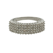Load image into Gallery viewer, 9ct White Gold &amp; Diamond Set Four Row Band Ring
