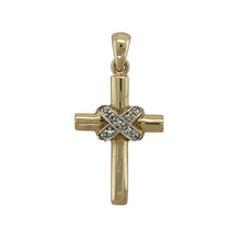 Load image into Gallery viewer, 9ct Gold &amp; Diamond Set Cross Pendant
