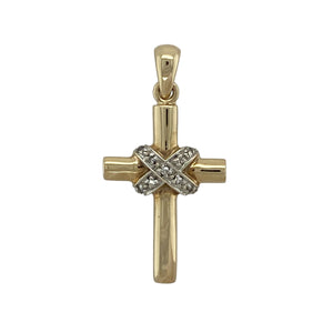 9ct Gold & Diamond Set Cross Pendant