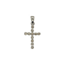 Load image into Gallery viewer, 9ct White Gold &amp; Diamond Set Dainty Cross Pendant
