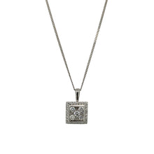 Load image into Gallery viewer, 18ct White Gold &amp; Diamond Set Square Halo 16&quot; Necklace
