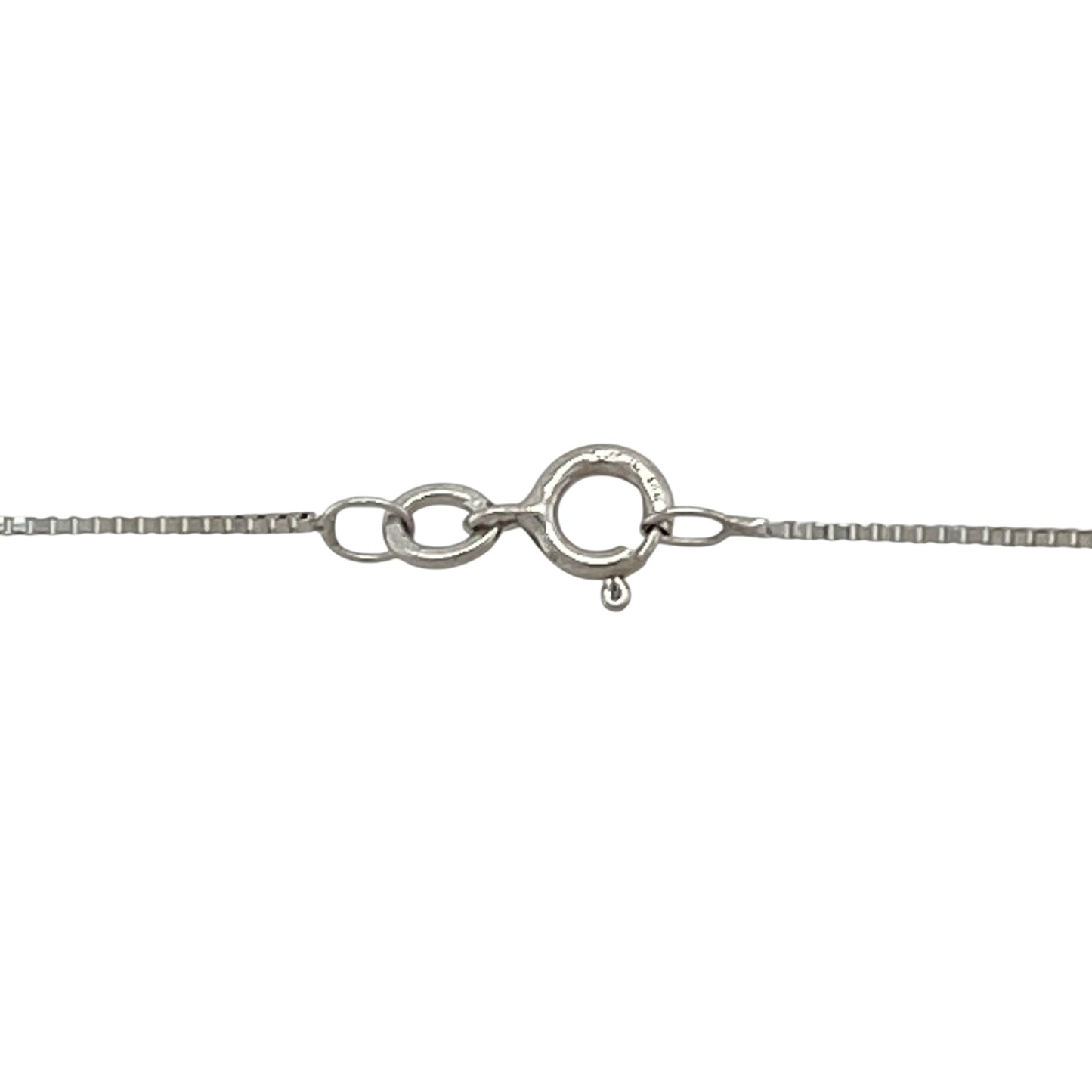 14ct White Gold & Diamond Set Princess Cut Solitaire 18" Necklace