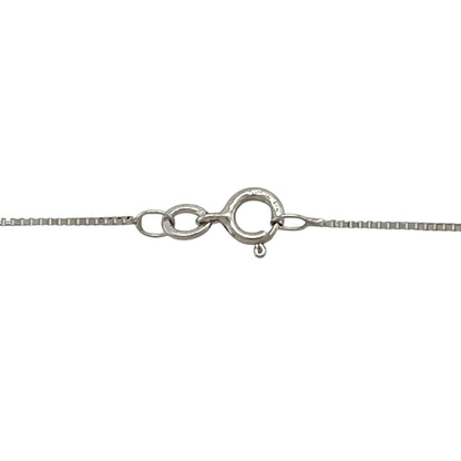 14ct White Gold & Diamond Set Princess Cut Solitaire 18" Necklace