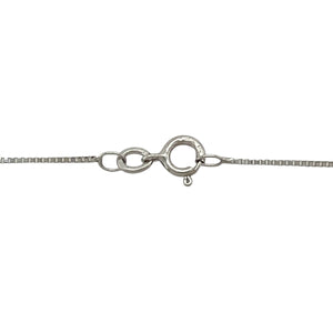 14ct White Gold & Diamond Set Princess Cut Solitaire 18" Necklace