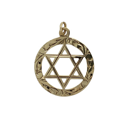 9ct Gold Patterned Star Pendant