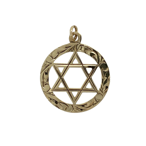 9ct Gold Patterned Star Pendant