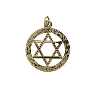 9ct Gold Patterned Star Pendant