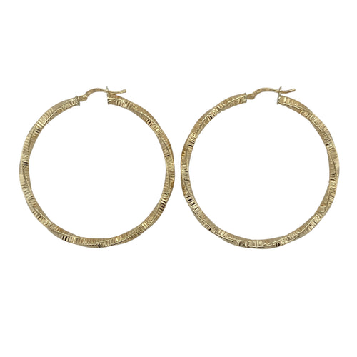9ct Gold Twisted Hoop Creole Earrings