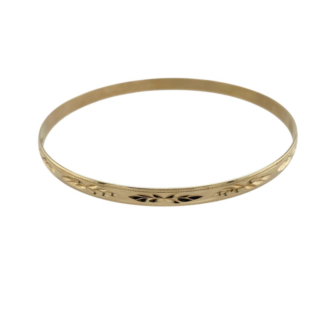 9ct Solid Gold Patterned Bangle