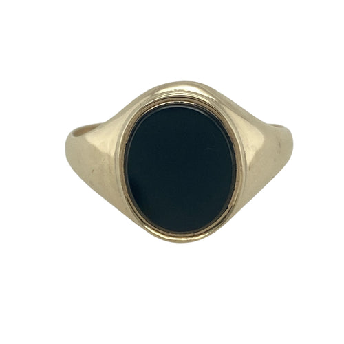 9ct Gold & Onyx Set Oval Signet Ring