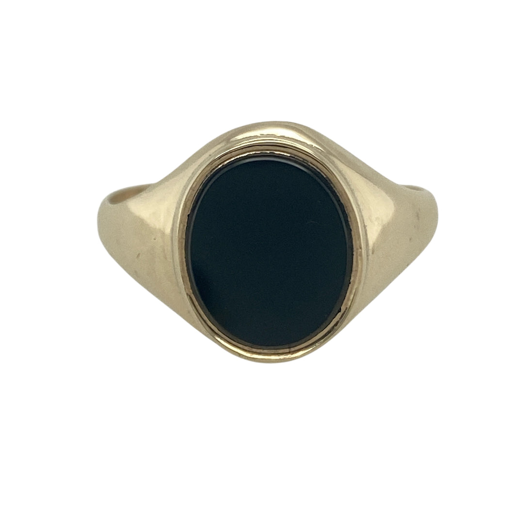 9ct Gold & Onyx Set Oval Signet Ring