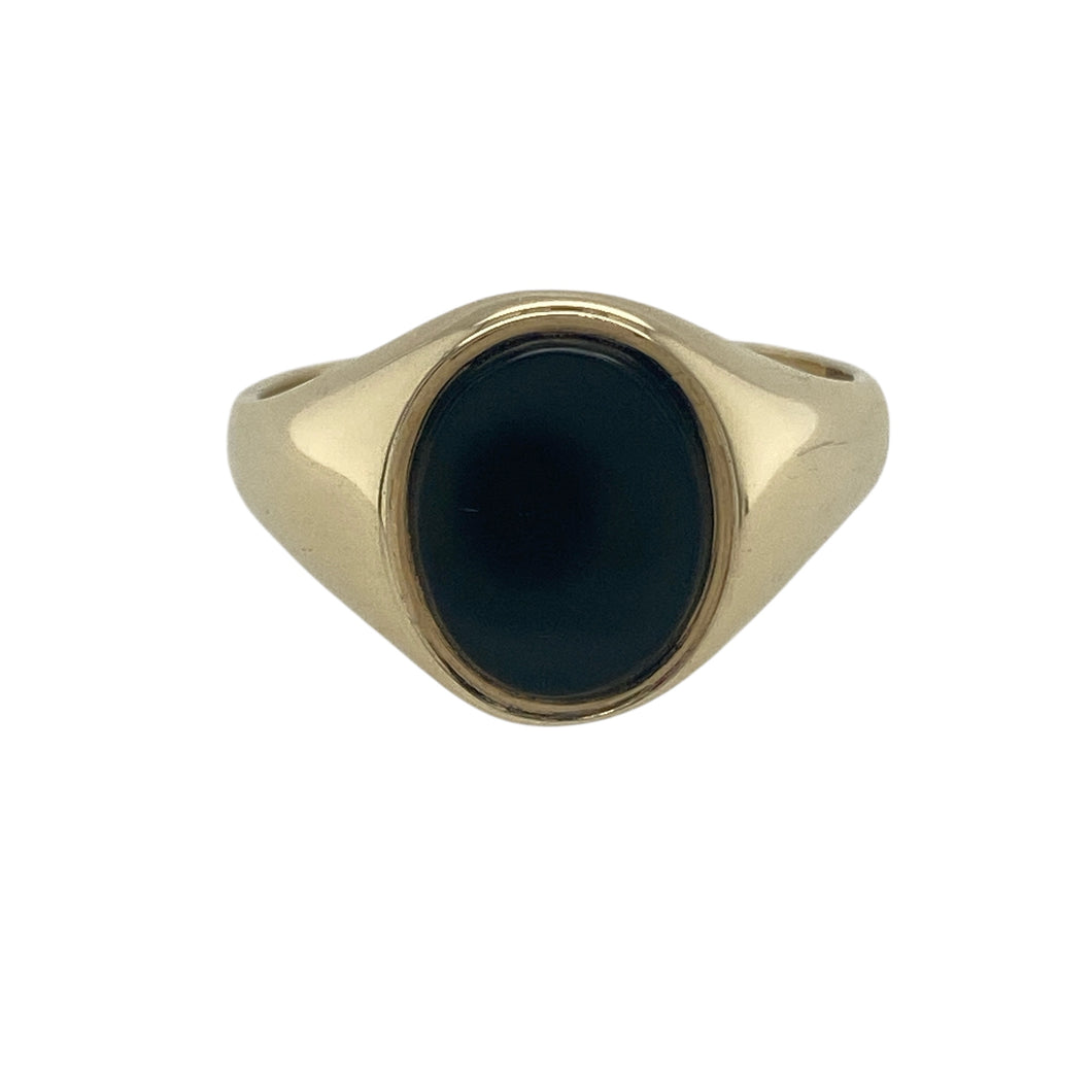 9ct Gold & Onyx Set Oval Signet Ring