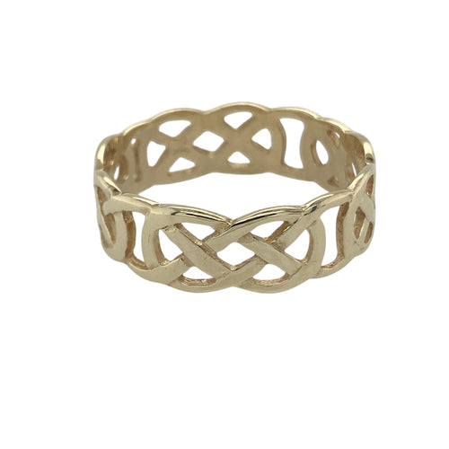 9ct Gold Open Celtic Knot Band Ring