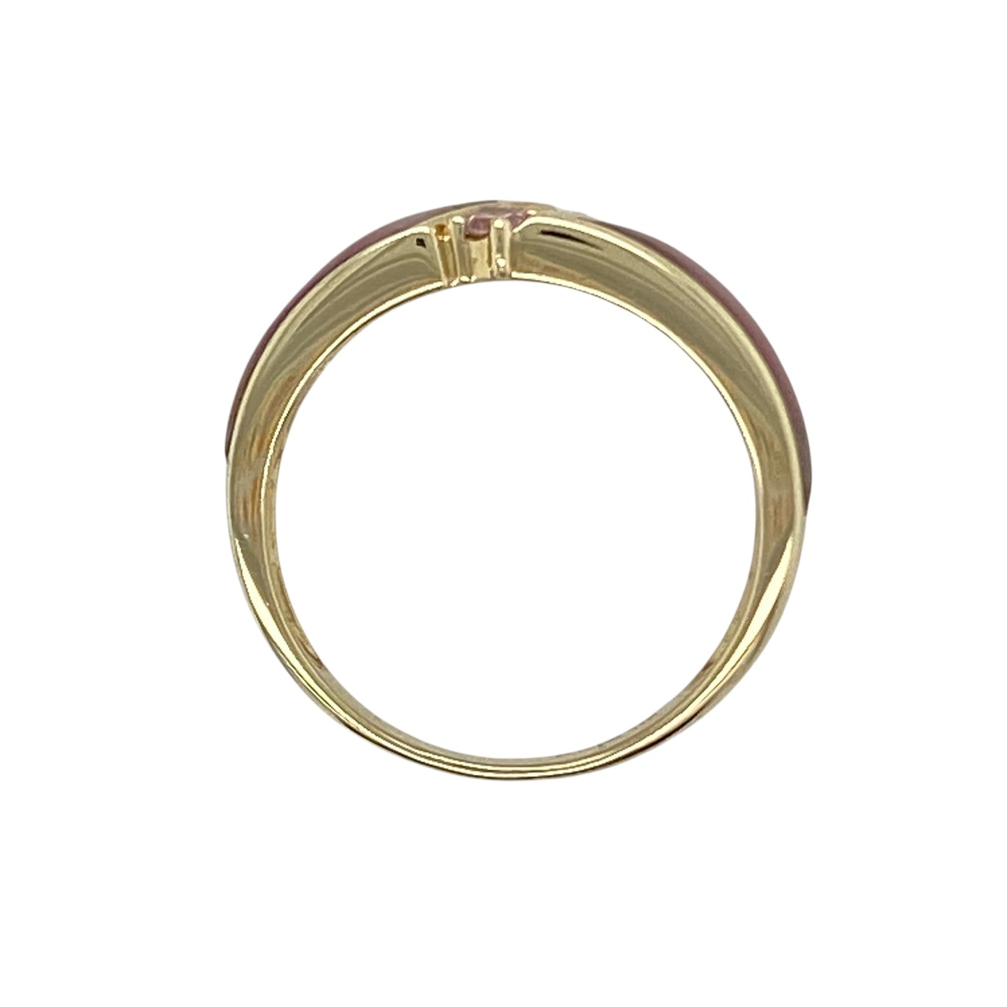 9ct Gold Pink Sapphire & Pink Mother of Pearl Set Band Ring