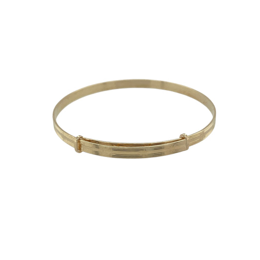 9ct Gold Patterned Expanding Baby Bangle