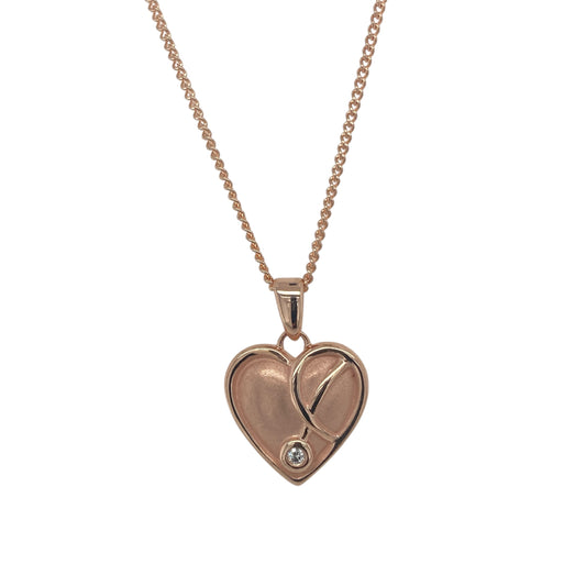 9ct Gold & Diamond Set Clogau Vine of Life Heart 18" Necklace