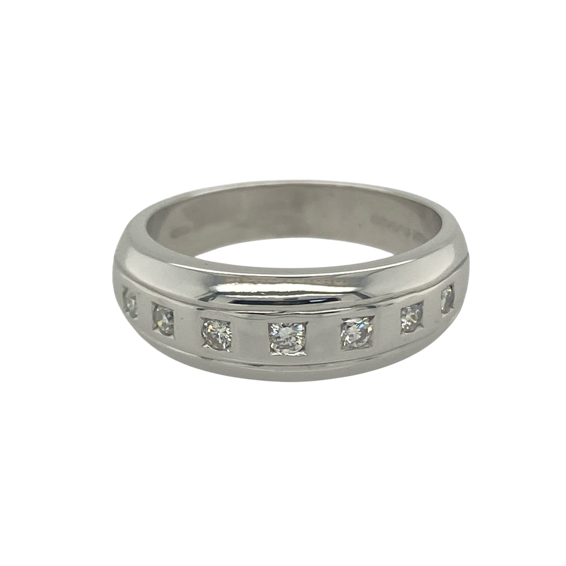 18ct White Gold & Diamond Set Band Ring