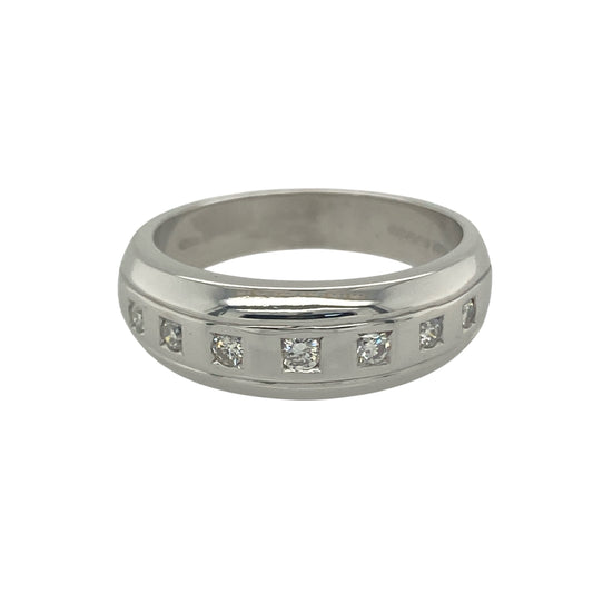 18ct White Gold & Diamond Set Band Ring