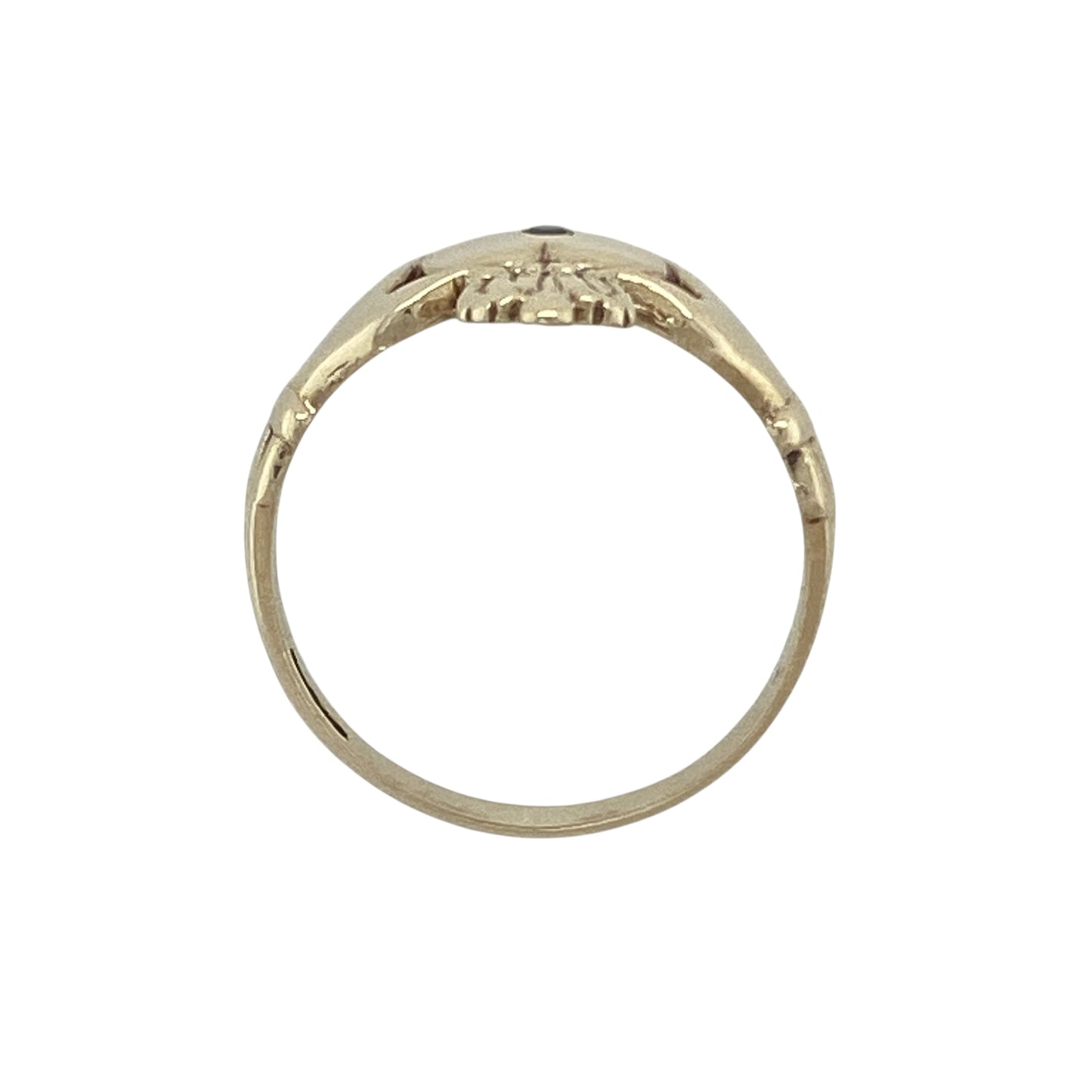 9ct Gold & Black Diamond Set Claddagh Ring
