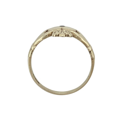 9ct Gold & Black Diamond Set Claddagh Ring
