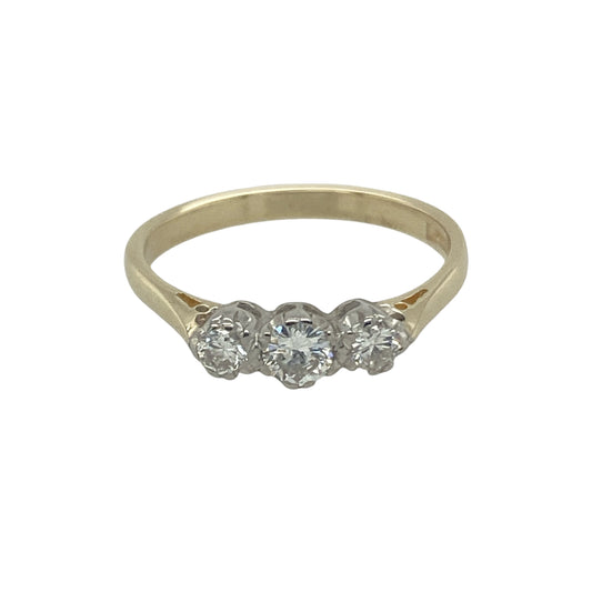 9ct Gold & Diamond Set Trilogy Ring