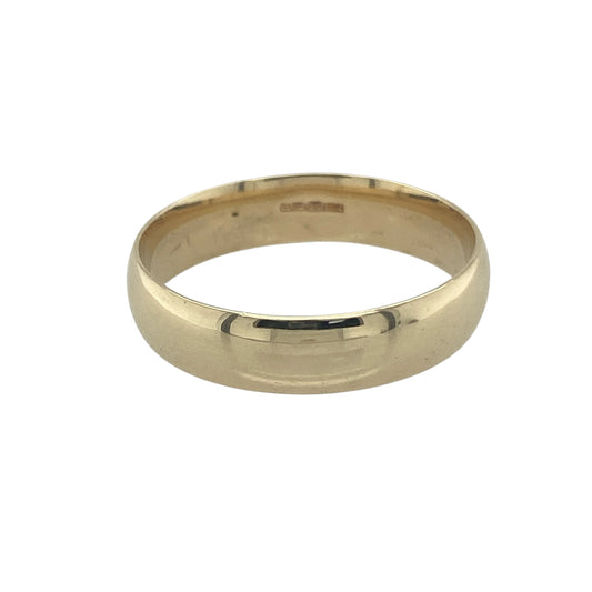 Bring classic elegance and timeless tradition to your collection with this pre-owned 9ct yellow gold wedding band ring, a refined choice for life’s most meaningful moments.

Design: The ring features a traditional 4mm wide band, offering a balanced and versatile profile.
Material: Made from 9-carat yellow gold, the polished finish highlights the band’s warm and classic tone.
