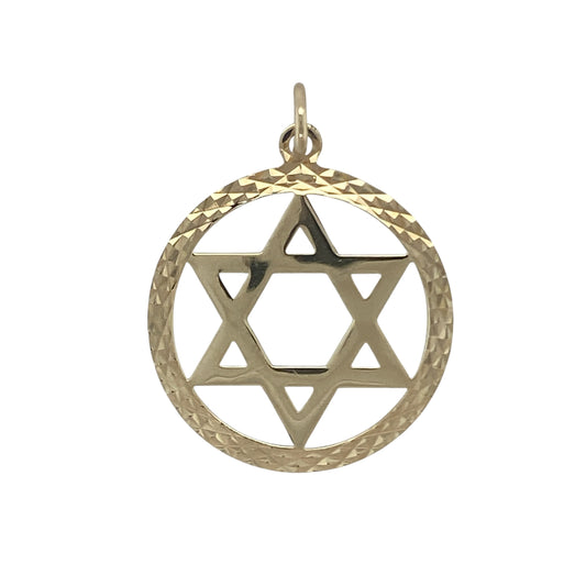 9ct Gold Star in Circle Pendant