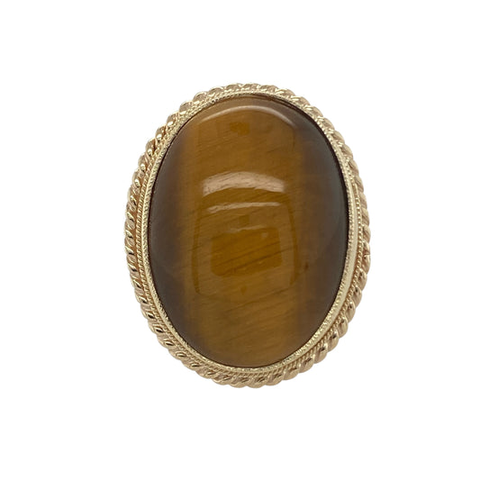 9ct Gold & Tiger's Eye Oval Ring