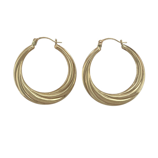9ct Gold Twisted Hoop Creole Earrings