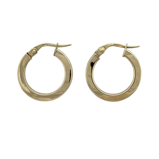 9ct Gold Plain Hoop Creole Earrings
