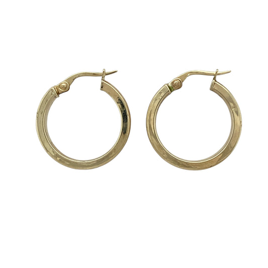9ct Gold Celtic Style Hoop Creole Earrings