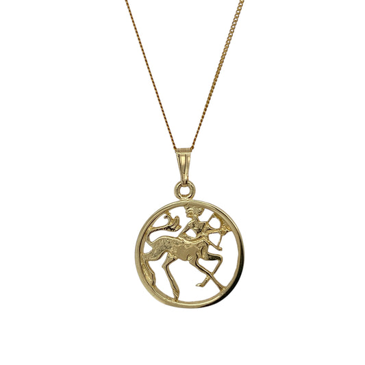 9ct Gold Sagittarius Star Sign 18" Necklace